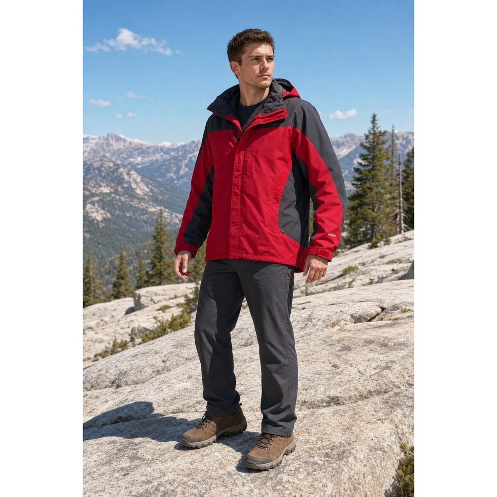 Vintage Y2K The North Face Varius Guide Jacket Men's XL Red Gray HyVent Gorpcore